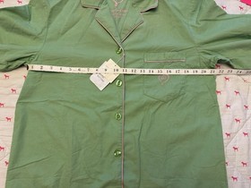 VICTORIA&rsquo;S SECRET VINTAGE 100% COTTON PAJAMA PJ SET GREEN PINK CORDUROY LOGO NWT