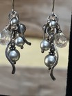 Sterling Silver Swarovski Pearl Cluster Earrings With Facetted Crystal — photo 2