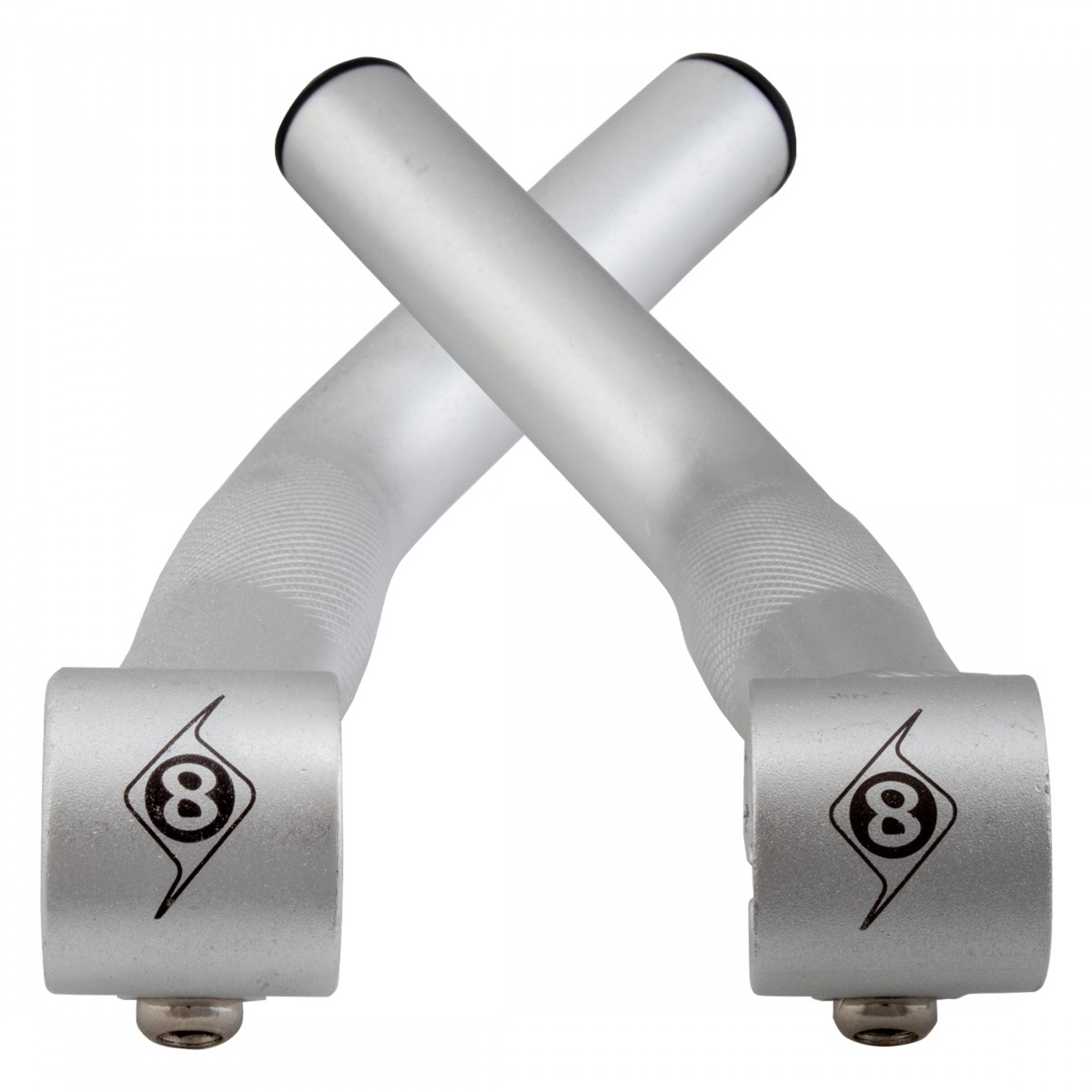 Origin8 Comp-Lite Long Silver Alloy Bar Ends with Forged Clamp - Long L Bend 4490₽