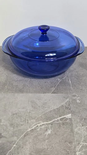 Vintage Pyrex #024 Cobalt Blue Glass 2 Qt Casserole Dish W/ Lid USA