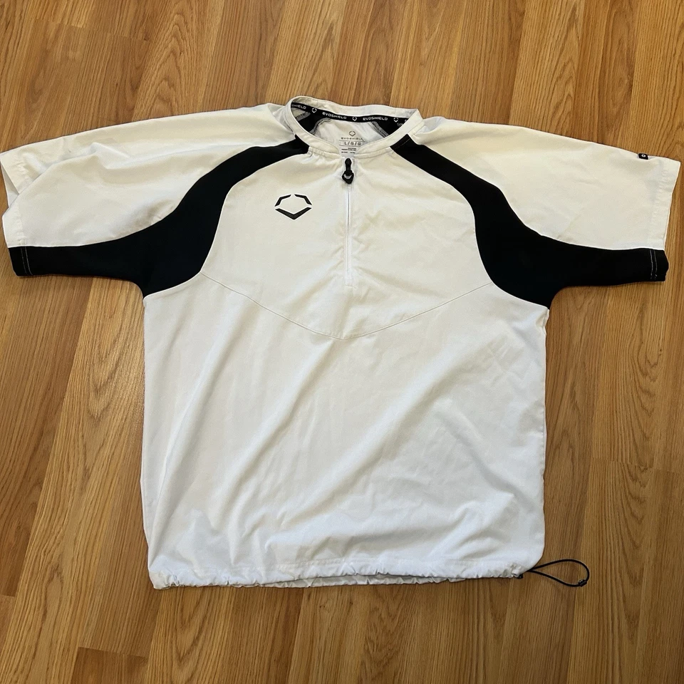 Evoshield Pullover Shirt Mens Large White Black Quarter Zip Raglan Athletic Tee - Image 2 of 4