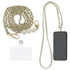 Phone Lanyard, 47 Inch Crossbody Cellphone Chain Strap with Tether Tab, Green