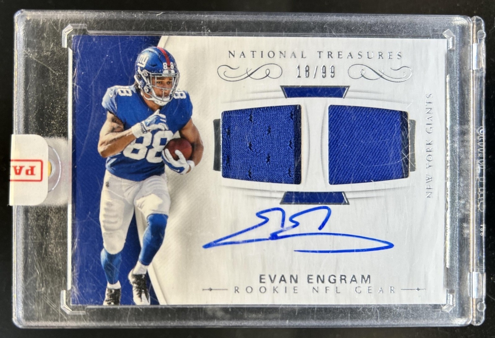 Evan Engram Panini National Treasures Rookie NFL Gear Signature Combos #EE Base