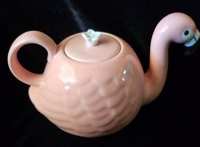Fun Contemporary Paperchase Novelty Pink 3D Flamingo Teapot, Nice Tea Lover Gift