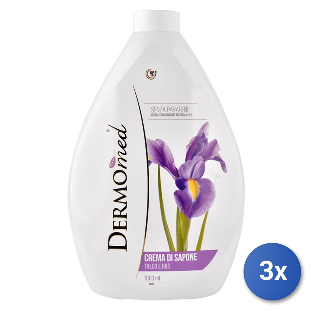 3X Dermomed Soap Refill 1000 Ml Talc Iris