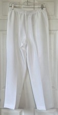 ALFRED DUNNER Classics White Pull On Pants Straight Leg Women's 12 Short NWT 34