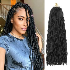 Aayubb Faux Locs Crochet Hair Soft 20In Braids for Black Women 4Packs 1B