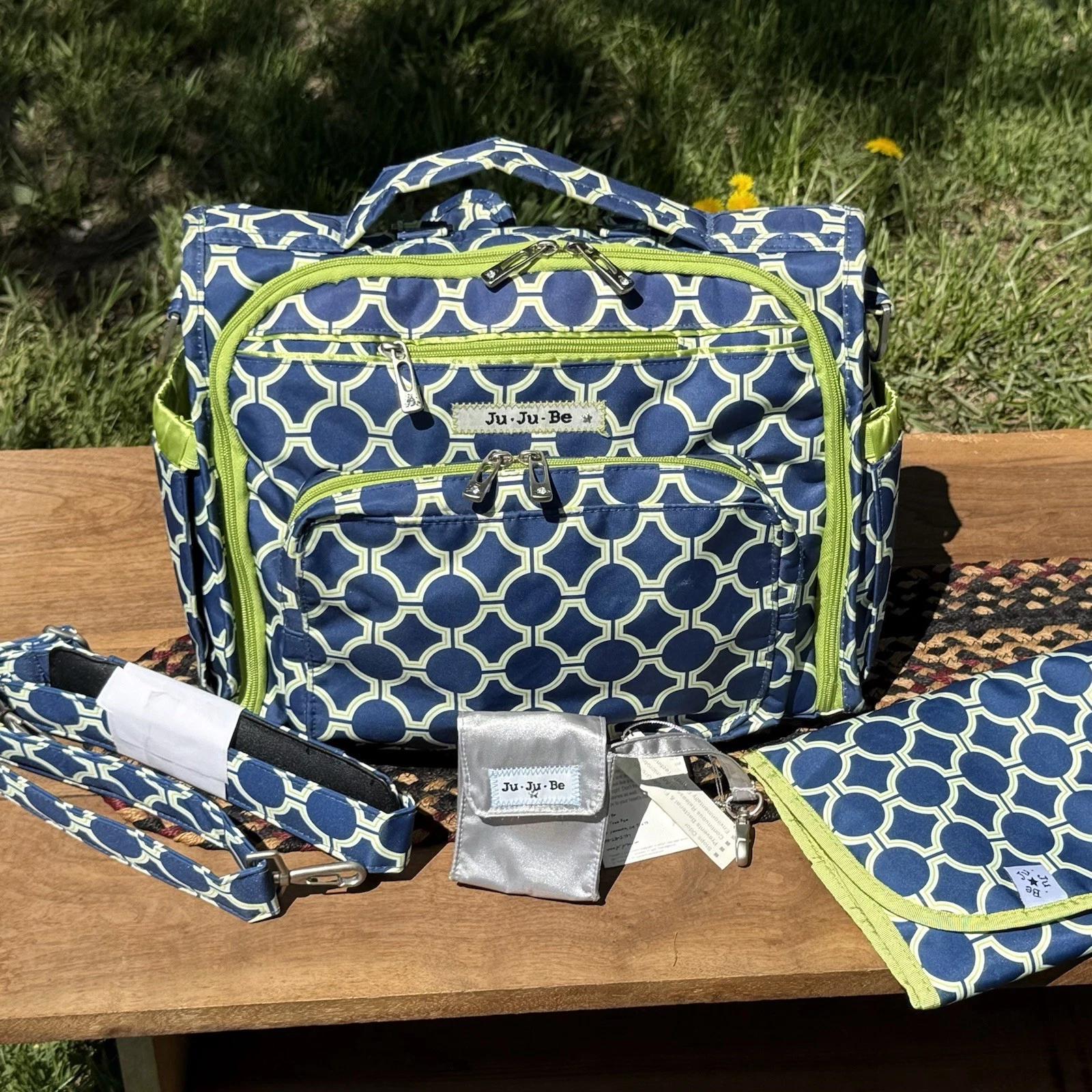 Ju-Ju-Be Backpack Diaper Bag Changing Pad Paci-Pouch Shoulder Strap Royal Envy