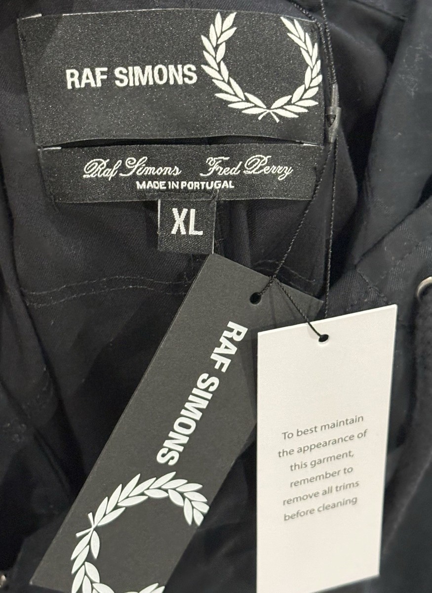 BNWT Fred Perry x Raf Simons Printed Patch Parka Mens XL Relaxed