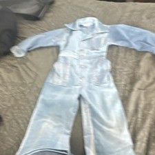 Health-tex Vintage Kids Blue Jumpsuit Size 6 Long Sleeve 1970s Polyester Cotton