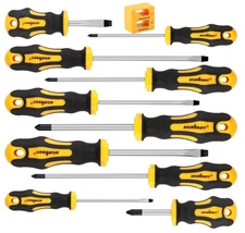 11-Pieces Magnetic Screw driver, Magnetic 5 Phillips and 5 Flat Head Tips