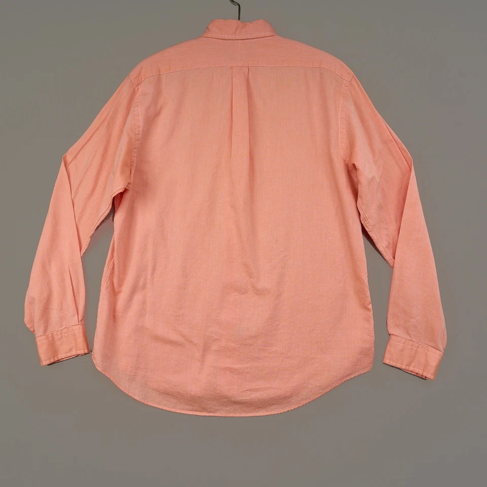 Camisa Polo Ralph Lauren Oxford Para Hombre L Naranja Algodón Botones Carne Poni Foto 3 de 4