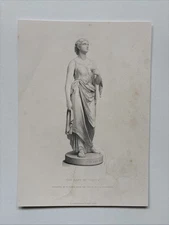 Antique Engraving The Lady in ‘Comus moral resolve, chastity spiritual fortitude