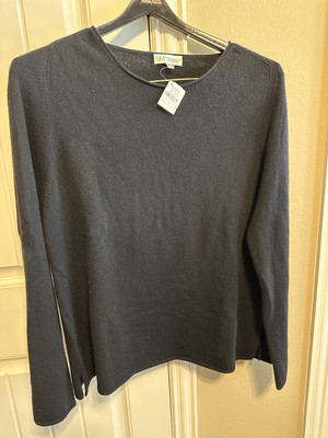 NWT 3x NEIMAN MARCUS CASHMERE SWEATER BLACK LONG SLEEVE
