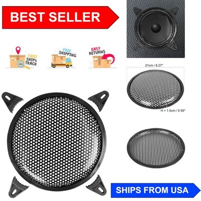 Universal 8 Inch Black Subwoofer with Flush Mount Design - Metal and Rubber
