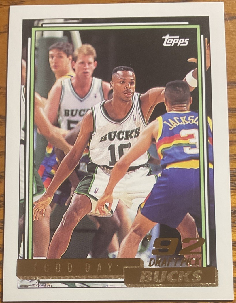 1992-93 Topps Gold Todd Day Rookie RC #284 Milwaukee Bucks