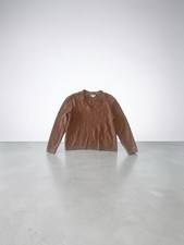 Tommy Hilfiger Boys Brown Cable -Knit V- Neck Sweater Size L