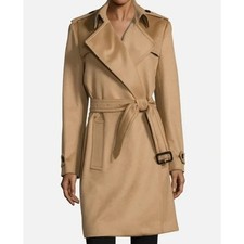BURBERRY Wool Cashmere Trench Coat Camel Sz 4