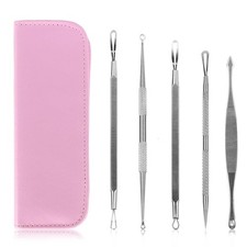 5 Pcs Blackhead Remover Kit Pimple Comedone Extractor Tool Set Stainless Steel F