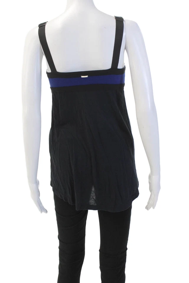 Blusa sin mangas VPL para mujer colorblock detalle reunido blusa negra talla M Foto 3 de 4