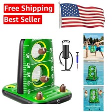 Dual-Hole Inflatable Football Toss Game - Perfect for Pool Parties Family Fun