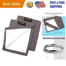 Reusable 2 PCS Large Jewelry Cleaning Cloth - Perfect for Gold & Silver Care