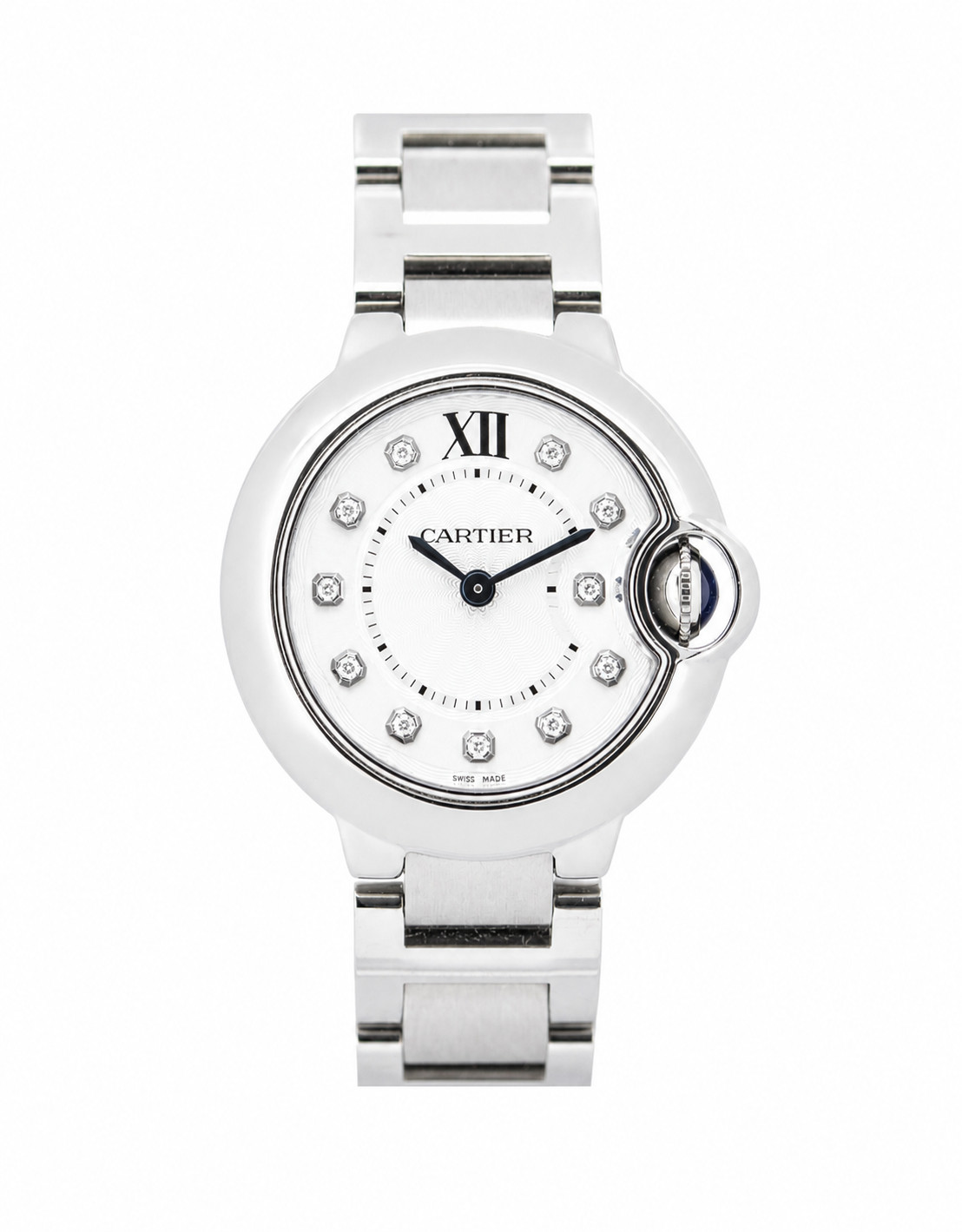 Cartier Ballon Bleu WE902073 28mm Ladies Diamond Watch Box Papers