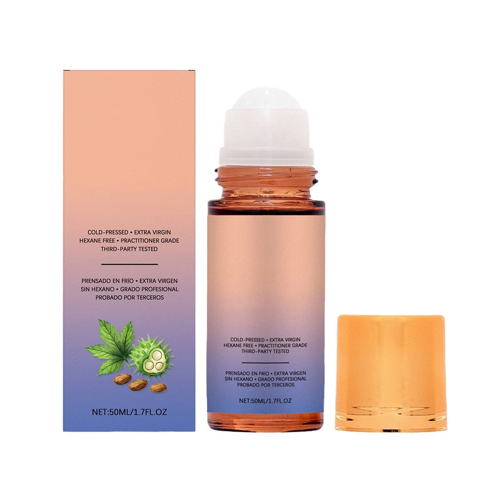 1-5X Neu Extra Bio-Goldrizinusöl Roll-On mit Rosenquarz für Haut & Falten - Bild 3 von 4