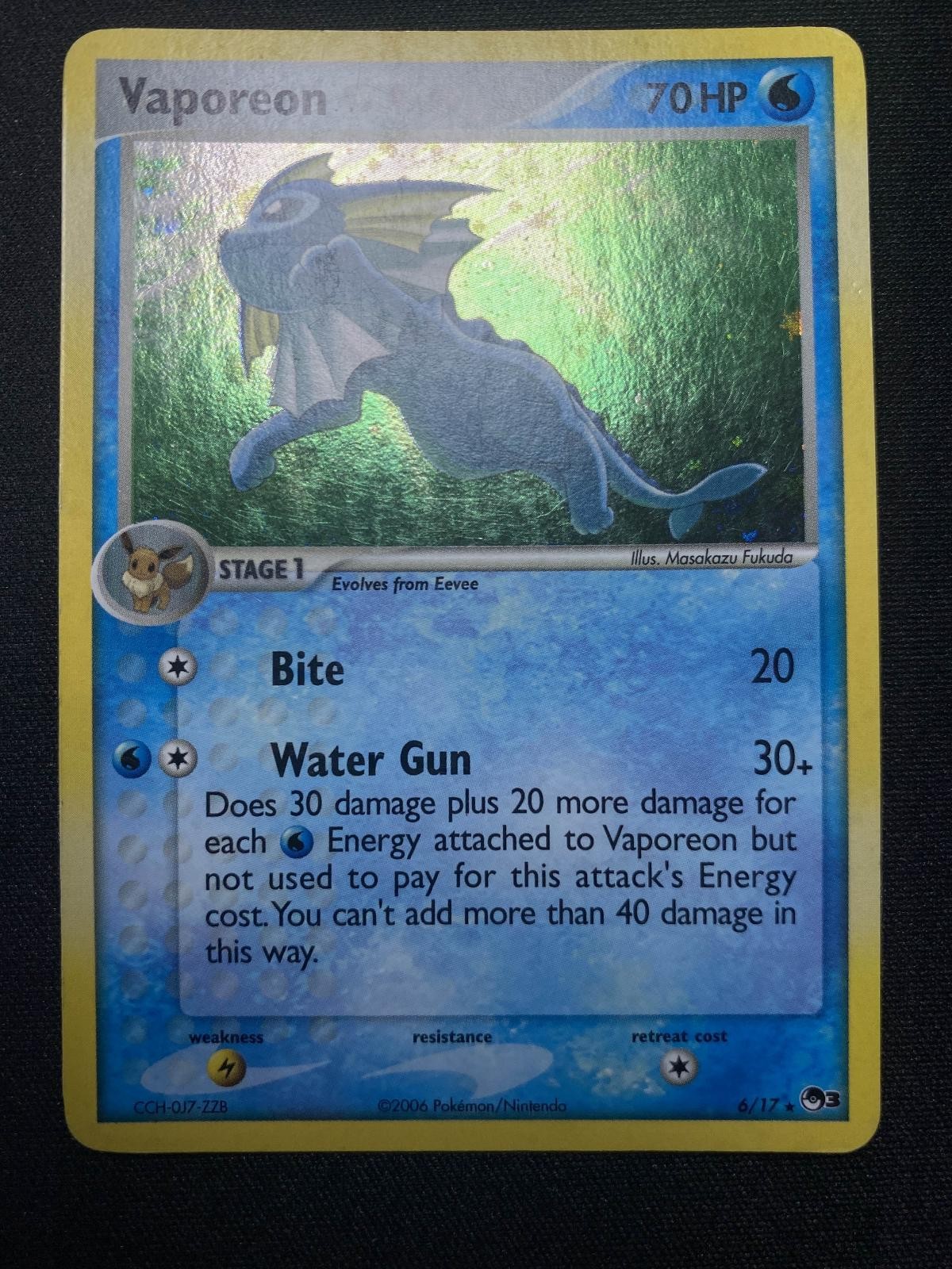 Vaporeon 6/17 R Pokemon POP Series 3 Holo MP