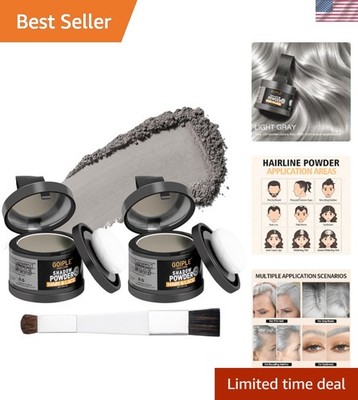 Semi-Permanent Light Gray Hair Cover Powder - 2-Pack for Effortless Grooming