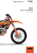 KTM Owners Manual Book Guide 2026 450 SX-F US