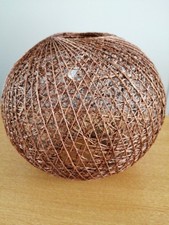 Lampshade Ball string rattan weave globe boho coppery brown 86cm round 24cm tall