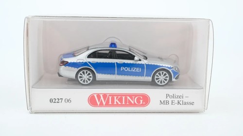 Wiking H0 022706 MB Clase E W213 Exclusive Policía Plata Azul | Condition: Gebraucht