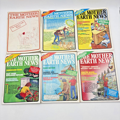 Lot of 6 Vintage Mother Earth News Magazines The Whole Year Of 1984