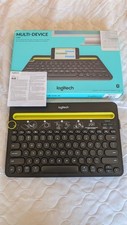 Logitech K480 Wireless Multi Device Bluetooth Keyboard Black Yellow w Box Manual