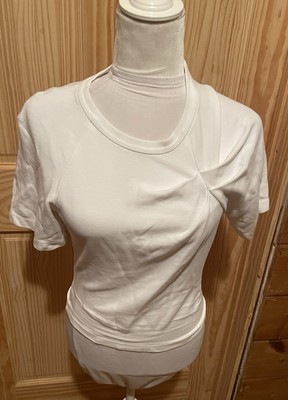 IRO Umae Women's White Short Sleeve Cute Blouse Top Size XSmall ~ MSRP $185