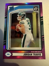 #501 2024 PANINI DONRUSS JORDAN TRAVIS #349 ROOKIE OPTIC PREVIEW PINK SP JETS
