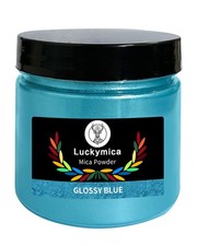 Luckymica Mica Powder for Epoxy Resin, Premium Pearlescent Glossy Blue
