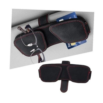 Sunglass Holder for Car Visor, Magnetic Auto Sun Visor Eyeglasses Ticket Black