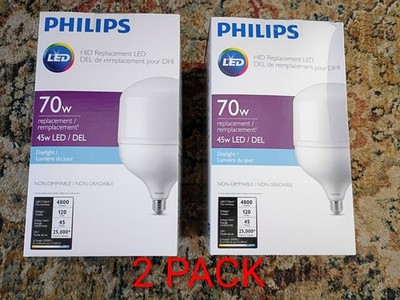Philips 45w LED HID Frosted Bulb Daylight Non-Dimmable 541978 Medium Base- 2 PK