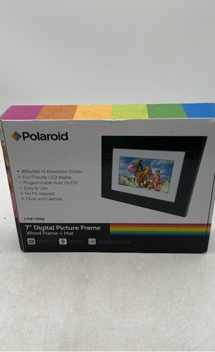 Polaroid PDF-750W Black 7 Inch LED Display Wall Mountable Digital Picture Frame