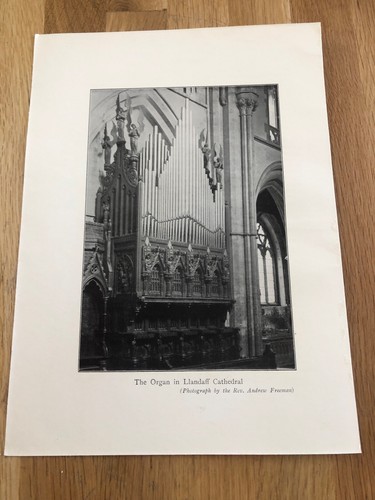 1933 print - the organ in llandaff cathedral