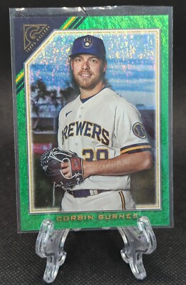 2022 Topps Gallery Corbin Burnes Green Speckle /99 Milwaukee Brewers Card #103