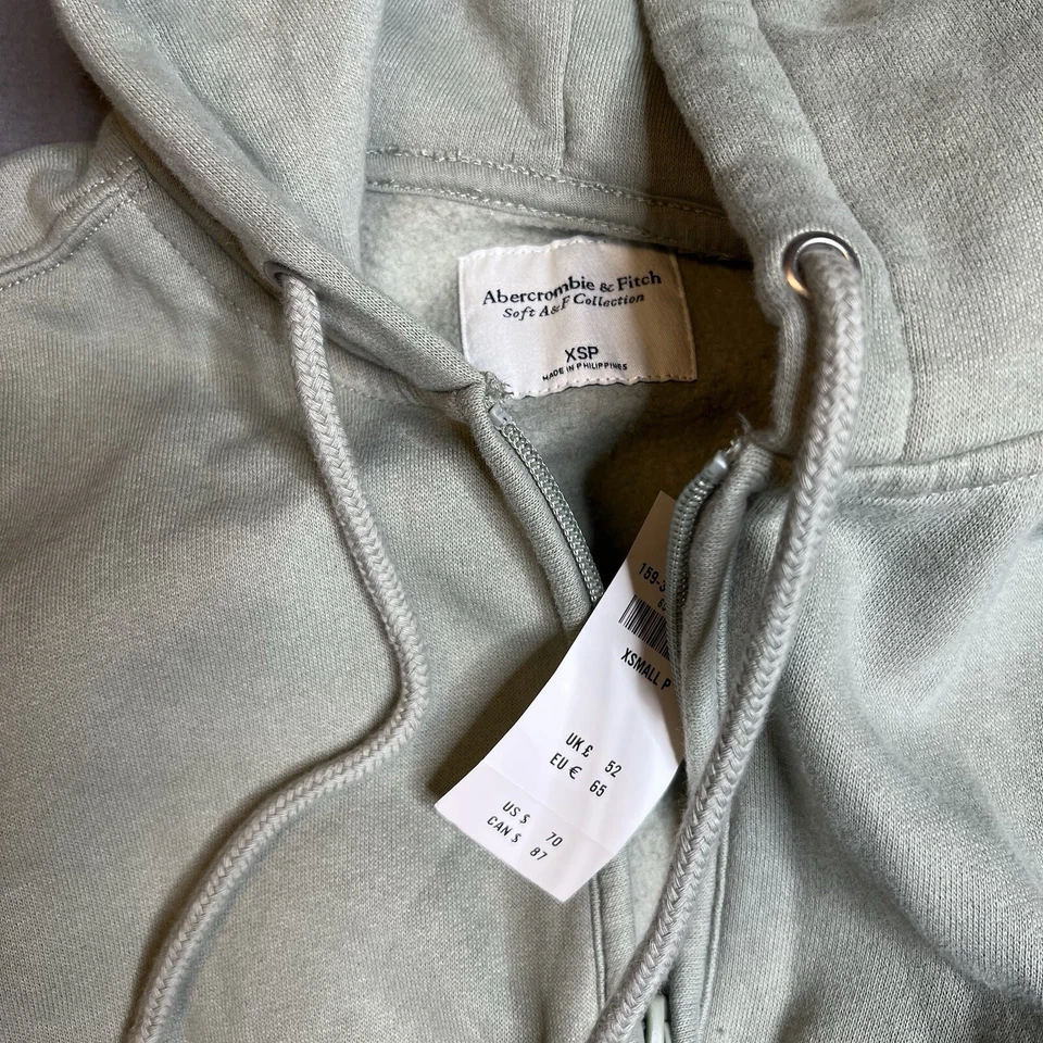 Abercrombie & Fitch Women’s Hooded Fleece Romper Light Green Sage Soft XSP - Image 3 of 4