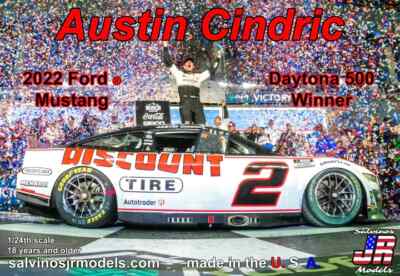 Salvinos JR Team Penske Austin Cindric 2022 Ford Mustang Daytona 500 Winner 1/24