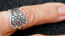 4225 ANTIQUED .925 STERLING SILVER PLATED ADJUSTABLE SPOON RING