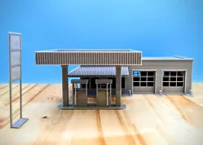 S Scale - 90s Gas Station and Oil Change Shop - 1:64 Scale Building