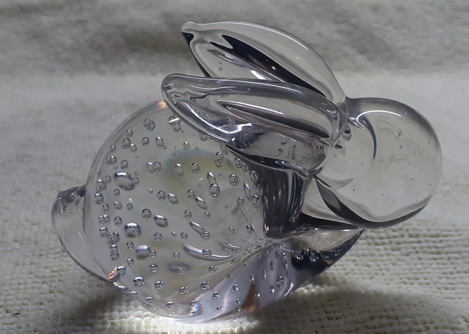 Vintage Bunny Rabbit Paperweight Crystal Hand Made In Taiwan Bubbles | eBay