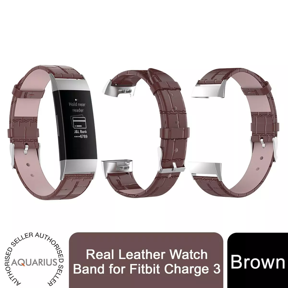 Leather fitbit charge shop 3 band
