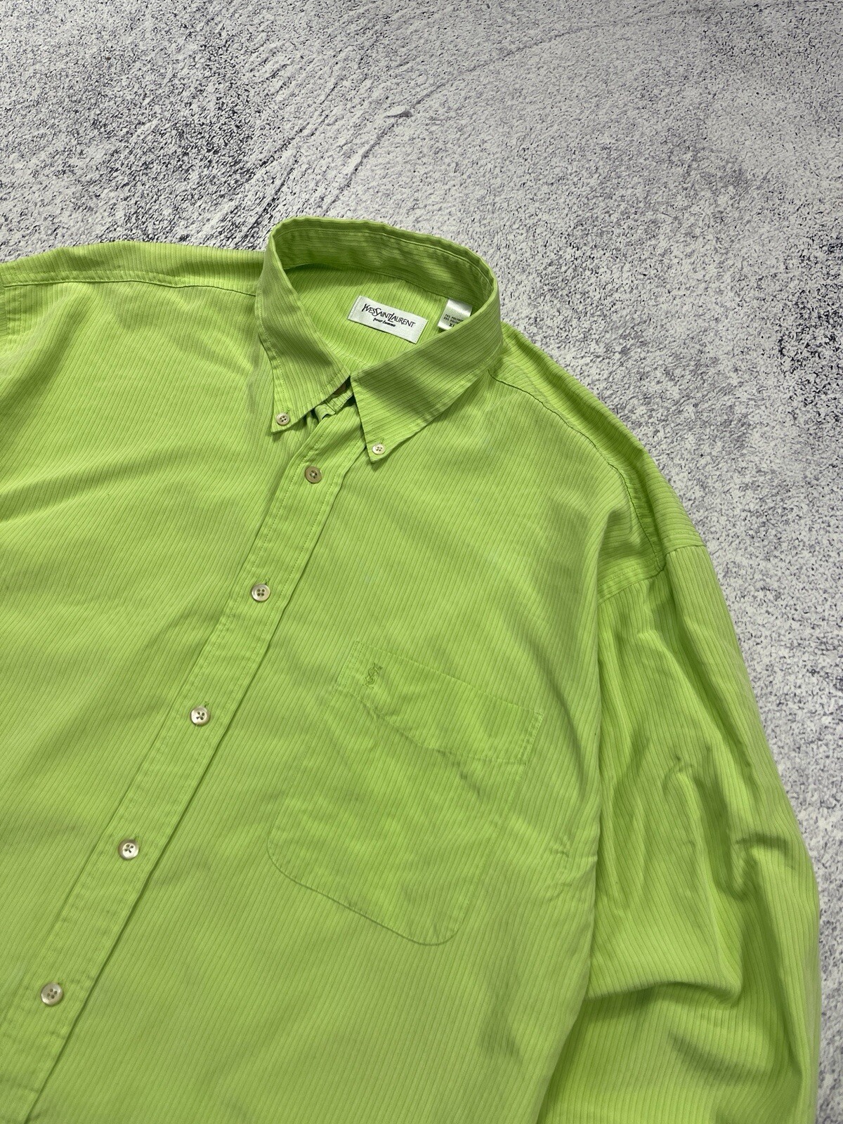 Camicia uomo vintage anni 90 Yves Saint Laurent tasca logo bottoni taglia XL